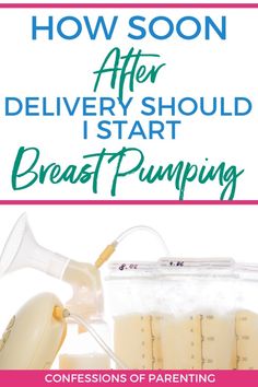 a breast pump with the words how soon after delivery should start breast pumping