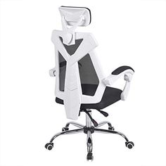 an office chair that is white and black