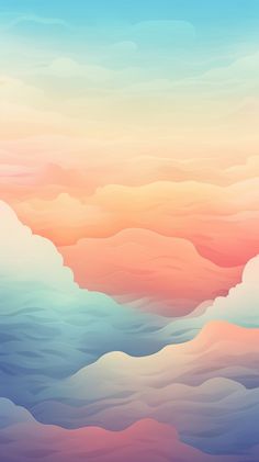 the sky is filled with clouds in pastel colors