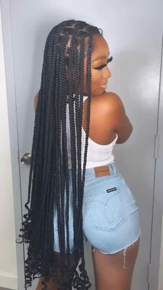 Big Box Braids Hairstyles, Feed In Braids Hairstyles, Long Box Braids, Box Braids Hairstyles For Black Women, Cute Braided Hairstyles, Cute Box Braids Hairstyles, Quick Braided Hairstyles, Protective Hairstyles Braids, Box Braids Styling