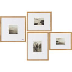 three framed photographs hanging on the wall next to each other, one with an ocean scene