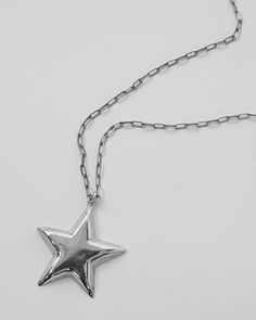 Silver Necklace w/ Star Charm Silver Star Necklace, Vintage Sterling Silver Necklace, Issey Miyake Men, Star Necklace Silver, Star Charms, Star Necklace, Silver Stars, Vintage Bags, Chain Pendants