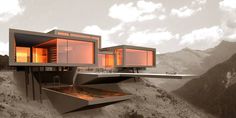 a futuristic house on top of a mountain