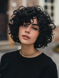 Trendy Curly Bob Haircuts for All Curl Types Short Curly Hair Thick, Women Short Curly Haircuts, Bob Hairstyles For Curly Hair, Short Short Haircuts, Short Curly Haircut With Bangs, Angled Curly Bob, Curly Haircuts For Women, Bob Curly Hair, Curly Hair Short Styles