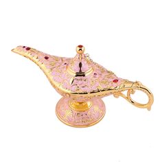 PRICES MAY VARY. 【Legend Wishing Oil Lamp】 Vintage Genie Lamp design crafts. Not function oil lamp, collector decorator only; The top stopper of this carved tea pot is removable; Magic Aladdin lamp is classic vintage collectable 【Small But Well Made】(L*W*H): 2.78”x 8.18 "x 4.48" (7.1 x 20.8 x 11.5CM) ,Weight about 0.6(lb) / 282g. ; The size is measured from the longest place, please pay attention to the size before buying 【Ornately Embossed】 Exquisite 3D relief, enhance the fashion sense of the Crystal Healing Chart, Pooh Corner, Genie Aladdin, Genie Lamp, Aladdin Lamp, Magic Lamp, Arabian Art, Genie Bottle, Lakshmi Images