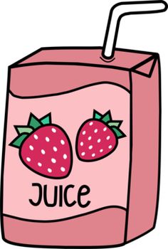 a juice carton with strawberries on it and the word juice written in large letters