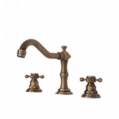 an antique style faucet with three handles and two sprayers on each side