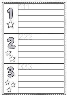 a printable worksheet for numbers 1 - 10 with stars on the page