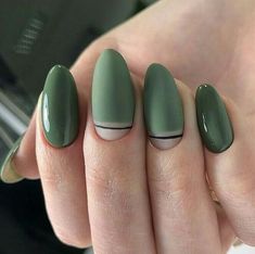 Olive Nails, Emerald Nails, Green Nail Art, Green Nail Designs, Nails Green, Almond Acrylic Nails, Super Nails, Instagram Nails