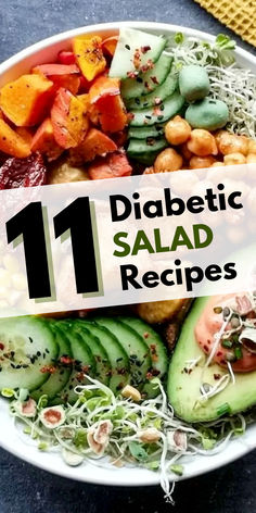 Discover delicious salad recipes tailored for diabetics, featuring wholesome ingredients and balanced nutrition. Boost your health with these flavorful options! Diabet Recipes, Dietbetes Recipes, Crockpot Recipes For Diabetics, Vegetarian Recipes For Diabetics, Salads For Diabetics, Salad Recipes For Diabetics, Diebitic Meals, Diabetics Recipes, Diabete Recipes For Breakfast Easy