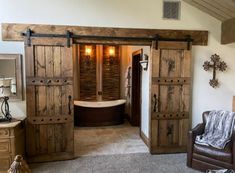 Custom Double Barn Door Package - Provincial Double Sliding Barn Doors Bathroom, Double Bypass Barn Doors Rustic Rolling Doors, Bypass Sliding Barn Doors Pantry, 4 Panel Wide Barn Doors, His And Hers Closet With Barn Doors, Side By Side Barn Doors In The House, Farmhouse Closet Double Doors, Sliding Double Barn Doors, Double Barn Doors Sliding Closet Gray