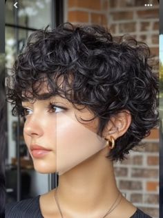 Short Bob Hairstyles Curly Hair, Growing Out Curly Pixie Hairstyles, Short Hairstyles For Curly Hair Woman, Pixie Bob Curly Hair, Super Short Curly Bob, Grown Out Curly Pixie, Very Short Curly Bob, Curly Pixie Bob Haircut