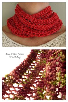 two pictures showing the same crocheted scarf