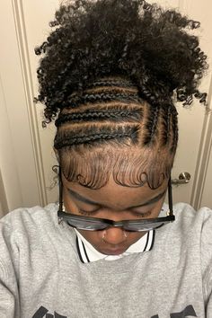 Cute Braided Hairstyles Natural Curly Hair, Braid Hairstyles For Natural Black Hair, Natural Nappy Hairstyles, Braided Up Puff Natural Hair, Easy Natural Braids For Black Women, Cute Curly Protective Hairstyles, Braid And Puff Natural Hair, Natural Hair Styles Back To School, Braids With A Ponytail Black Hair