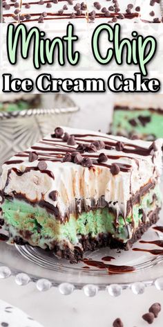 this mint chip ice cream cake is so good it's made with only 3 ingredients