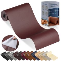 leather look vinyl with various colors and sizes to choose from, including the color of the couch