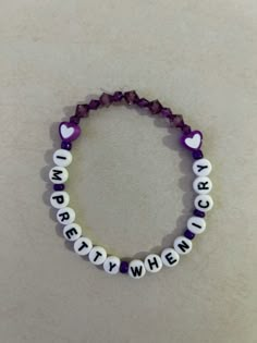 Olivia Rodrigo’s lyric “I’m pretty when I cry” inspired beaded bracelet. Bracelet Ideas Lana Del Rey, Olivia Rodrigo Friendship Bracelet, Olivia Rodrigo Diy, Olivia Rodrigo Bracelet Ideas, Olivia Rodrigo Drawing, Olivia Rodrigo Bracelet, Olivia Concert, Pretty When I Cry