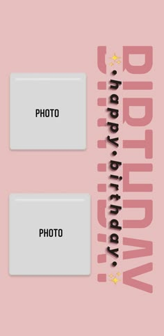 two white buttons with the words photo and photography written on them in black lettering against a pink background