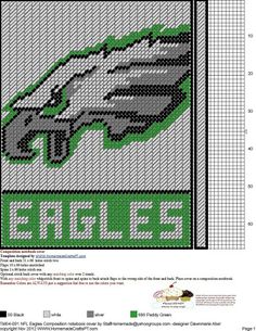 a cross stitch pattern with the word eagles on it