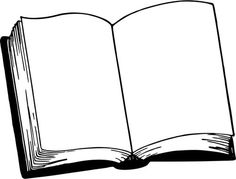 an open book on a white background with black and white lines in the bottom corner