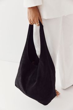 PRE ORDER: Sienna Black Suede Hobo Suede Hobo Bag, Slouchy Hobo Bag, Slouchy Tote, Black Cosmetics, Hobo Tote Bag, Work Tote Bag, Elegant Bags, Elle Magazine, Leather Coin Purse