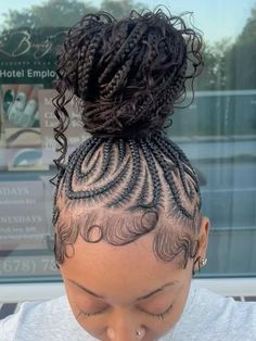 Braided Ponytail With Design, Knotless Bob Braids, Stitch Braid Ponytail, Knotless Bob, Stitch Braid, Short Box Braids Hairstyles, Braided Hairstyles For Black Women Cornrows, Big Box Braids Hairstyles, Black Ponytail Hairstyles