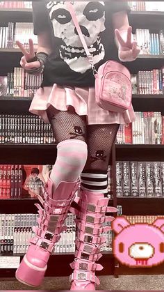 demonias mezzo piano cutecore yamikawaii alt fashion harajuku outfit inspo scemo Yami Kawaii Style, Creepy Kawaii Outfit, Gurokawaii Clothes, Yami Kawaii Bedroom, Menhera Fashion Outfit, Pink Alt Fashion, Yumi Kawaii Outfit, Kawaii Punk Outfits, Creepy Cute Clothes