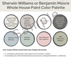 the color scheme for sherylin williams or benann moore's whole house paint color palette