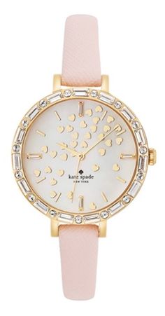 love this kate spade crystal heart bezel watch http://rstyle.me/n/vwj4zr9te Kate Spade Heart, Heart Watch, Pretty Accessories, Watches Women, Women Pink, Michael Kors Watch