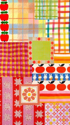 an assortment of colorful fabrics and patterns