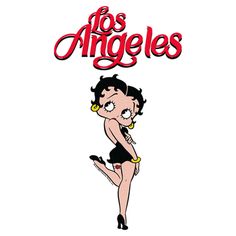 a cartoon character with the words los angeles in red and black on it's chest