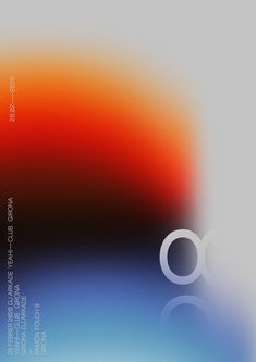 an orange and blue abstract background with the letter o in it's middle corner