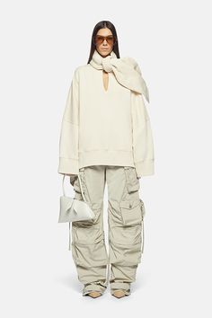 Winter 2023 | Shop by Look | The Attico Fall Cream Cargo Pants With Pockets, White Winter Cargo Pants With Pockets, White Utility Cargo Pants For Fall, Cream Pants With Pockets For Winter, Winter Cream Pants With Pockets, Cream Utility Cargo Pants With Pockets, Cream Utility Cargo Pants, Utility Cream Cargo Pants, Utility Fashion