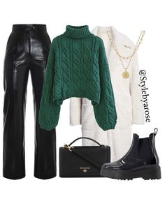 Outfits Verde, Looks Chic, Autumn Outfit, Business Casual Outfits, Green Sweater, Casual Style Outfits, Lookbook Outfits