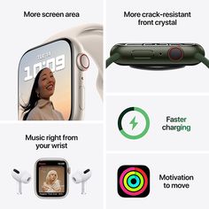 an advertisement for the new apple watch series with instructions on how to set up it