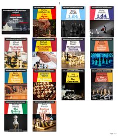 a series of brochures showing different types of chess