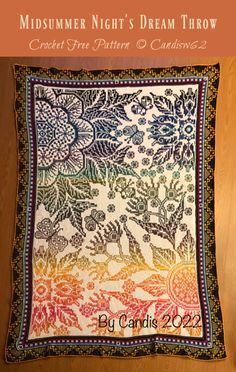 the cover of midsummer night's dream throw, which features an intricately designed design