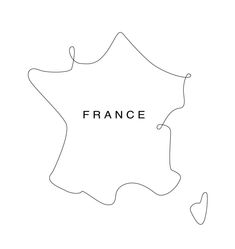 france outline map with the capital and country name in black on a white background illustration