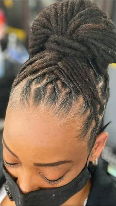 Long Hair Dreads Women, Loc Styles On Short Hair For Women, 2023 Loc Styles, Elegant Loc Updo Styles Black Women, Loc Styles For Older Women, Professional Locs Black Women, Medium Length Dreadlock Styles For Women, Loc Hair Styles For Black Women