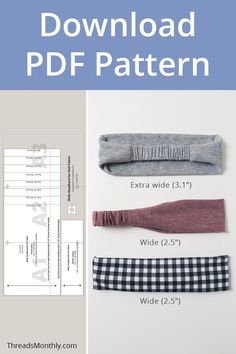 the pattern for this headband is easy to sew, and has three different patterns