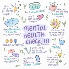 Mental Health Check, Personal Notes / Drawing Cbt Therapy, Mental Health Activities, Feeling Disconnected, Self Care Bullet Journal, Learning To Love Yourself, Mental Wellbeing, Health Check