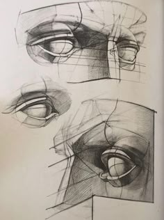 three different types of eyes are shown in this drawing