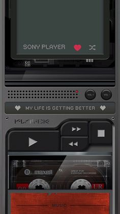 an mp3 player with the words my life is getting better written on it's screen