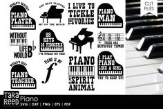 piano svg files for silhouettes and cut files