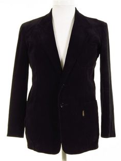 Black Vintage Corduroy Blazer W/ Patch Pockets 38S - Tweedmans Vintage Corduroy, Black Vintage