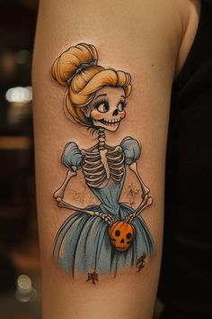 Spooky Disney Tattoo, Sleeping Beauty Tattoo, Disney Tattoo Ideas, Edgy Tattoos, Cinderella Tattoo, Dark Disney Tattoo, Batman Party Decorations, Disney Inspired Tattoos, Jack Skellington Tattoo