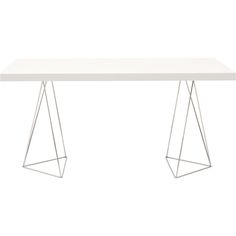 a white table with two intersecting legs