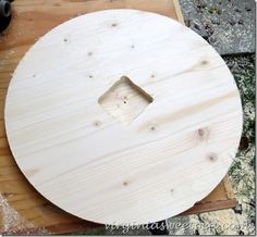 a wooden board with a hole in the middle