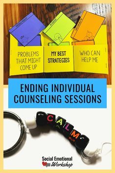 the words ending individual counseling are shown in different colors and shapes, with text that reads end