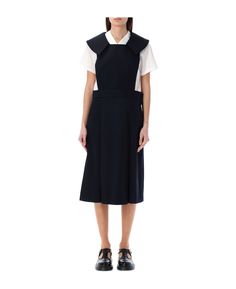 Best price on the market at italist | Comme Des Garçons Girl Sailor Style Midi Dress Chic Sleeveless Pinafore Dress For Work, Chic Sleeveless Wool Dress, Sleeveless Wool Dresses For Work, Knee-length Wool Dress For Work, Sleeveless Pinafore Dress For Daywear, Style Midi Dress, Sailor Style, Sailor Fashion, Yoga Wear